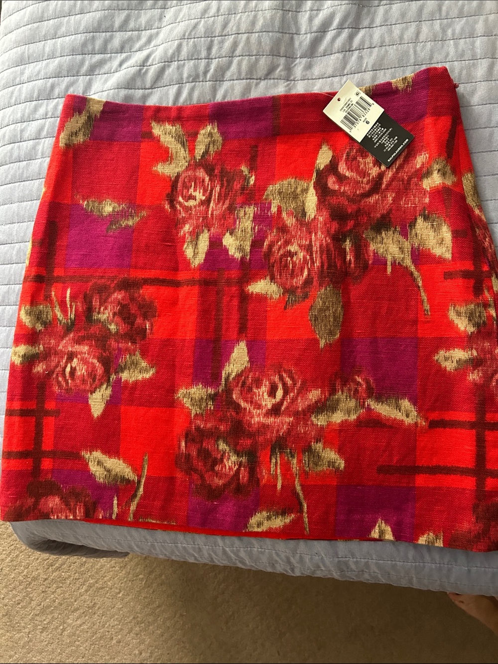 Lauren Ralph Lauren Red Floral Plaid Mini Skirt